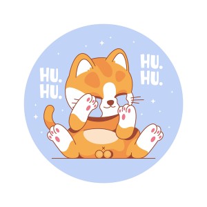 Hình ảnh chú mèo cute đang khóc file vector mẫu CM196