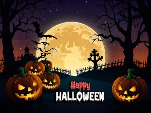 Background bí ngô ma quái halloween file PSD - mẫu số 533