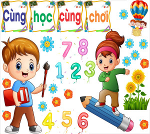 Backdrop, Mẫu decal dán tường trang trí trường học - File Corel Số 20