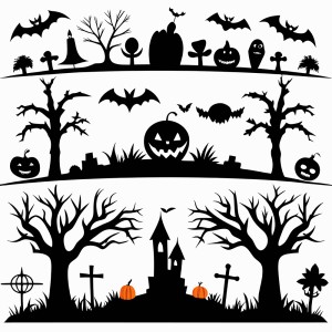 Hình minh họa khung cảnh lễ hội halloween file EPS và AI mẫu MB80