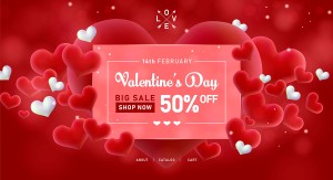 Banner sale ngày lễ valentine lãng mạn file vector mẫu BV69