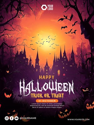 Poster đêm hội halloween file PSD - mẫu số 230