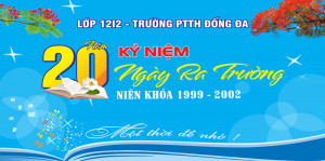 Backdrop kỉ niệm 20 năm ngày ra trường mẫu 06 file Corel