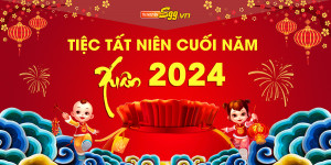 Backdrop tiệc tất niên cuối năm 2024 - File AI