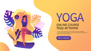 Banner quảng cáo lớp học yoga file PSD mẫu J82