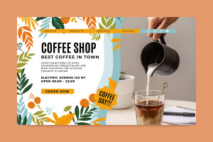 Banner quảng cáo coffee sữa file EPS và AI mẫu CF86