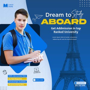 Poster chàng trai du học sinh file PSD mẫu DH152