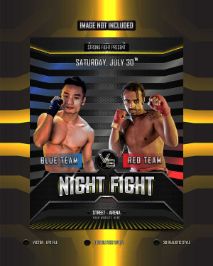 Poster giải đấu thể thao boxing file AI - mẫu số 2349