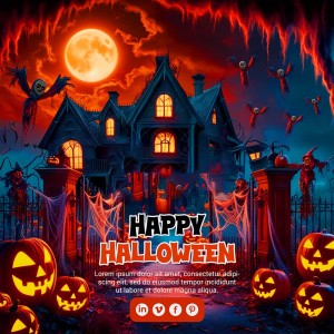 Poster lễ hội halloween file PSD mẫu MB350