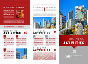 Mẫu brochure kinh doanh hiện đại D18 file PSD