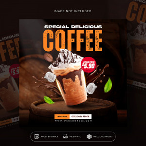 Poster quảng cáo cafe file PSD mẫu CF56