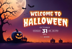 Background lễ hội hóa trang halloween file PSD - mẫu số 325