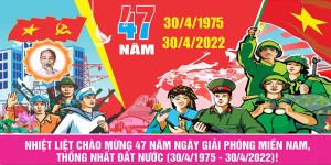 Banner kỷ niệm ngày thống nhất đất nước file CDR mẫu GP9