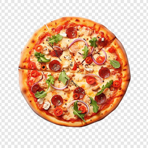 Hình minh họa bánh pizza lạp xưởng phô mai file PSD - mẫu số 846