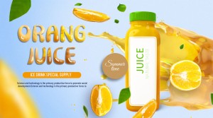 Banner quảng cáo nước cam file PSD - mẫu số 475