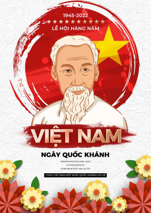 Poster mừng ngày quốc khánh Việt Nam 2-9 mẫu 27 file PSD