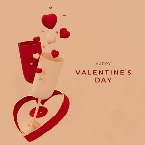 Banner ngày valentine hình ảnh ly đôi tình yêu file PSD mẫu số 702