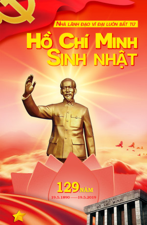 Poster sinh nhật Bác Hồ file PSD - Mã 552