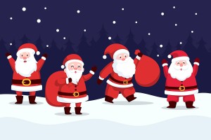 Bộ sưu tập ảnh vẽ tay ông già noel đêm giáng sinh vector