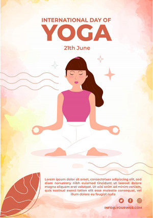 Poster bộ môn yoga tư thế ngồi thiền Y17 file AI