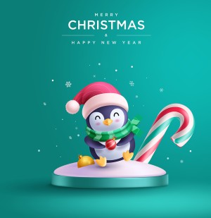 Hình ảnh chim cánh cụt noel file vector mẫu số 430