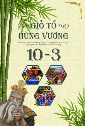 Poster mừng giỗ tổ Hùng Vương 10-3 mẫu 57 file AI