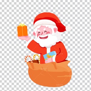 Hình ảnh ông già noel tặng quà file PNG mẫu BN43