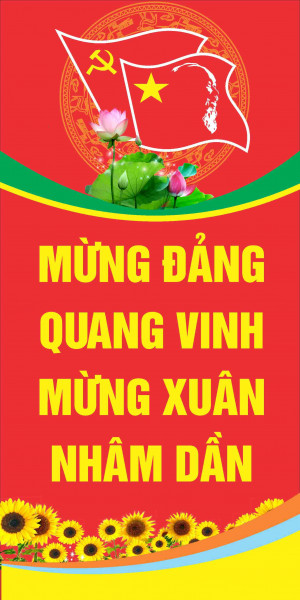 Phướn mừng Đảng mừng xuân 2024 file CDR mẫu D141