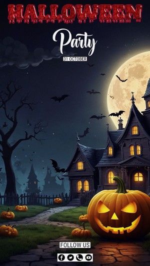 Poster lễ hội halloween file PSD mẫu MB326