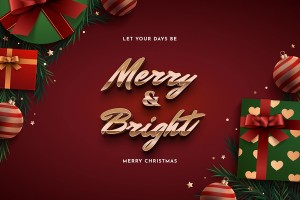 Banner hộp quà chúc mừng noel file vector mẫu số 766