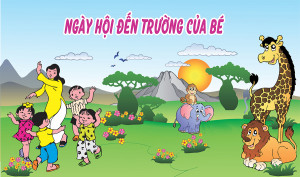 Backdrop Phông nền lễ khai giảng trường mầm non - File Corel số 6