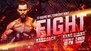 Banner võ sĩ quyền anh thi đấu boxing A17 file PSD