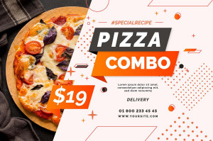 Banner quảng cáo bánh Pizza K25 file AI và EPS