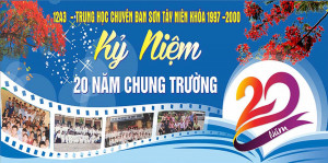 Backdrop kỉ niệm 20 năm ngày ra trường mẫu 23 file Corel