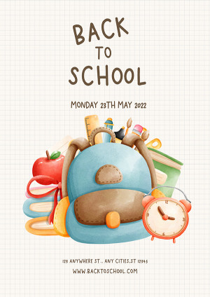 Poster đồ dùng học tập file PSD mẫu HT453