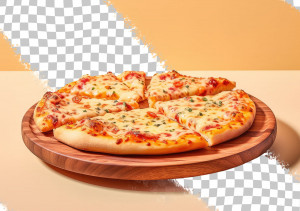 Ảnh minh họa bánh pizza phô mai cắt miếng P88 file PSD