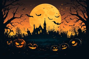 Background lễ halloween kinh dị file EPS và AI mẫu MB16