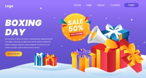 Banner hộp quà dịp lễ giáng sinh file vector mẫu BN335