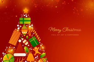 Banner noel hình ảnh hộp quà cây thông file vector mẫu số 356