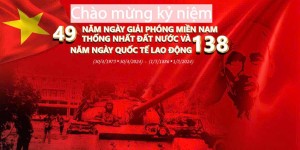 Banner chào mừng ngày lễ 30-4 1-5 file vector mẫu PM431