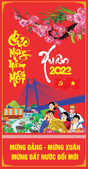 Phướn mừng Đảng mừng xuân 2024 file CDR mẫu D101