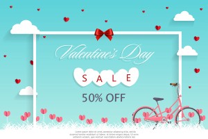 Banner ngày valentine file vector mẫu BV255