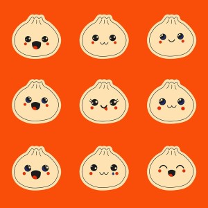 Hình minh họa bánh bao cute file vector mẫu số 835