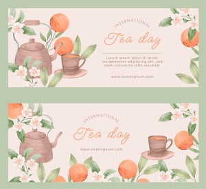 Banner quảng cáo trà file vector mẫu DE73