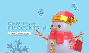 Banner noel hình ảnh người tuyết file vector mẫu số 624