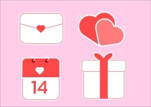 Hình ảnh quà tặng ngày lễ valentine file vector mẫu BV426