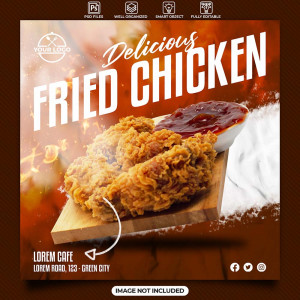 Poster quảng cáo gà rán KFC file PSD mẫu GR46