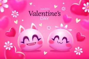 Banner ngày valentine lãng mạn file vector mẫu BV88