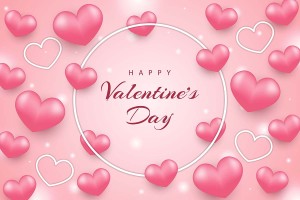 Banner ngày valentine nền trái tim hồng file vector mẫu số 212