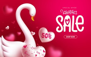 Banner sale ngày valentine file vector mẫu BV294